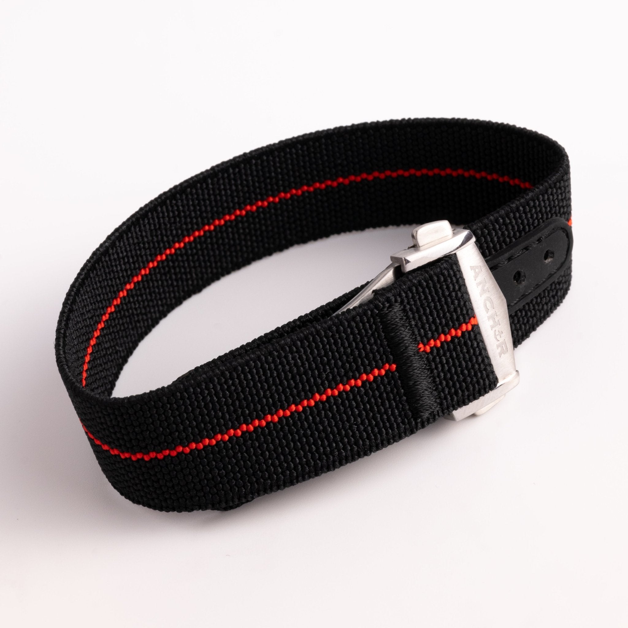 Black & Red Deployant Elastic Strap - Anchor Strap Co.