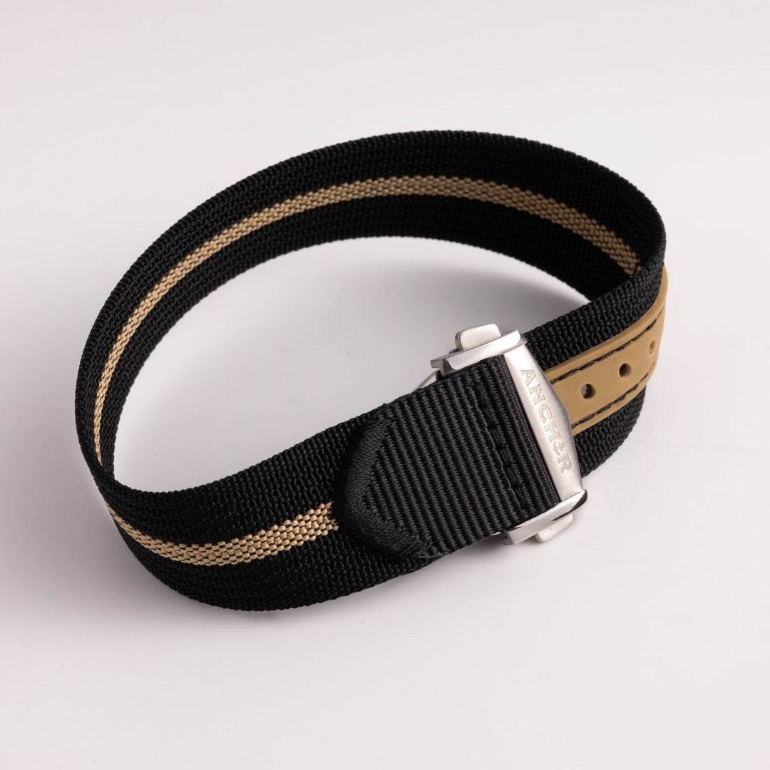 Black & Tan Deployant Nylon Strap MkIII - Anchor Strap Co.