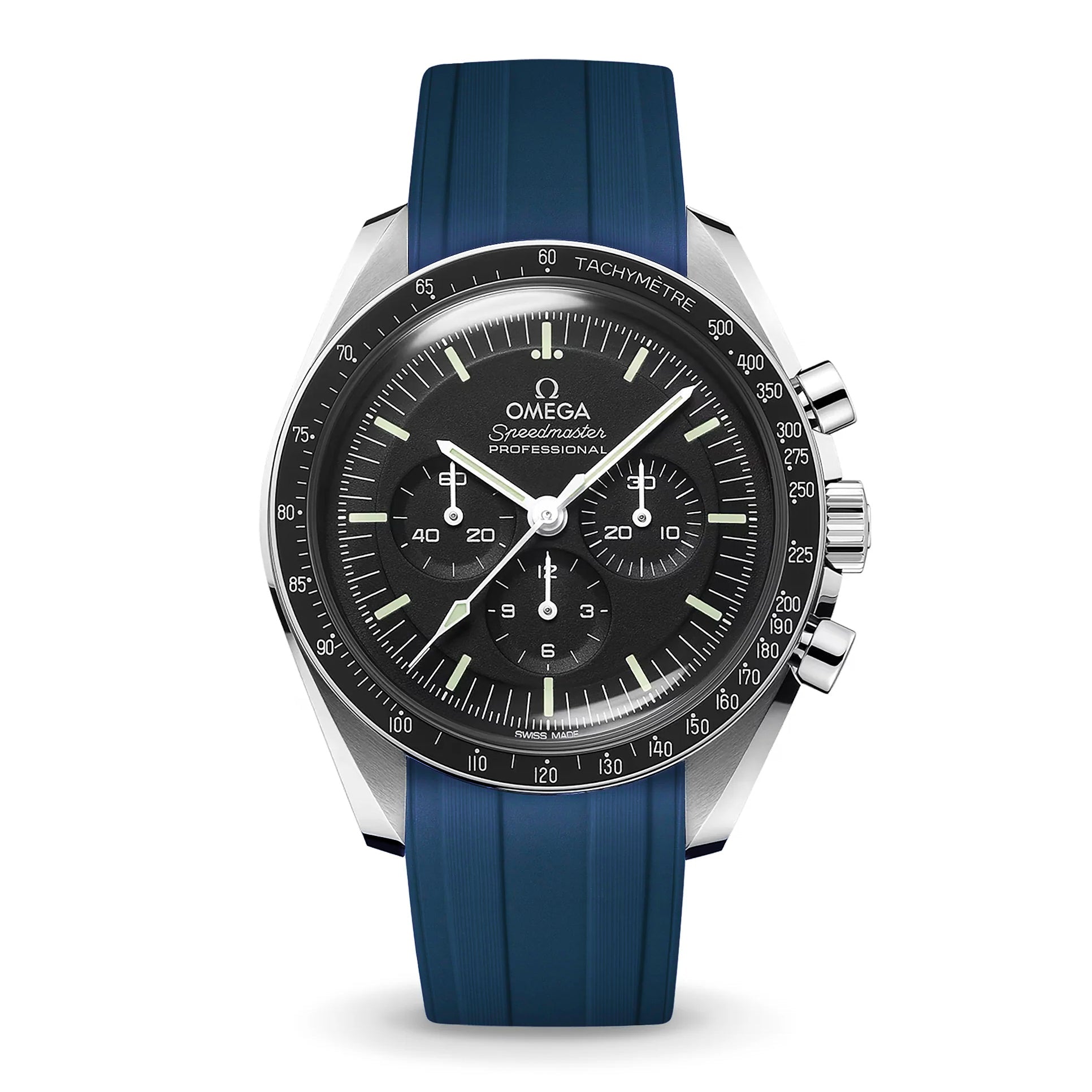 OMEGA Speedmaster Professional ベルト Deployant FKM for Omega Speedmaster - Navy Blue – Anchor Strap Co.