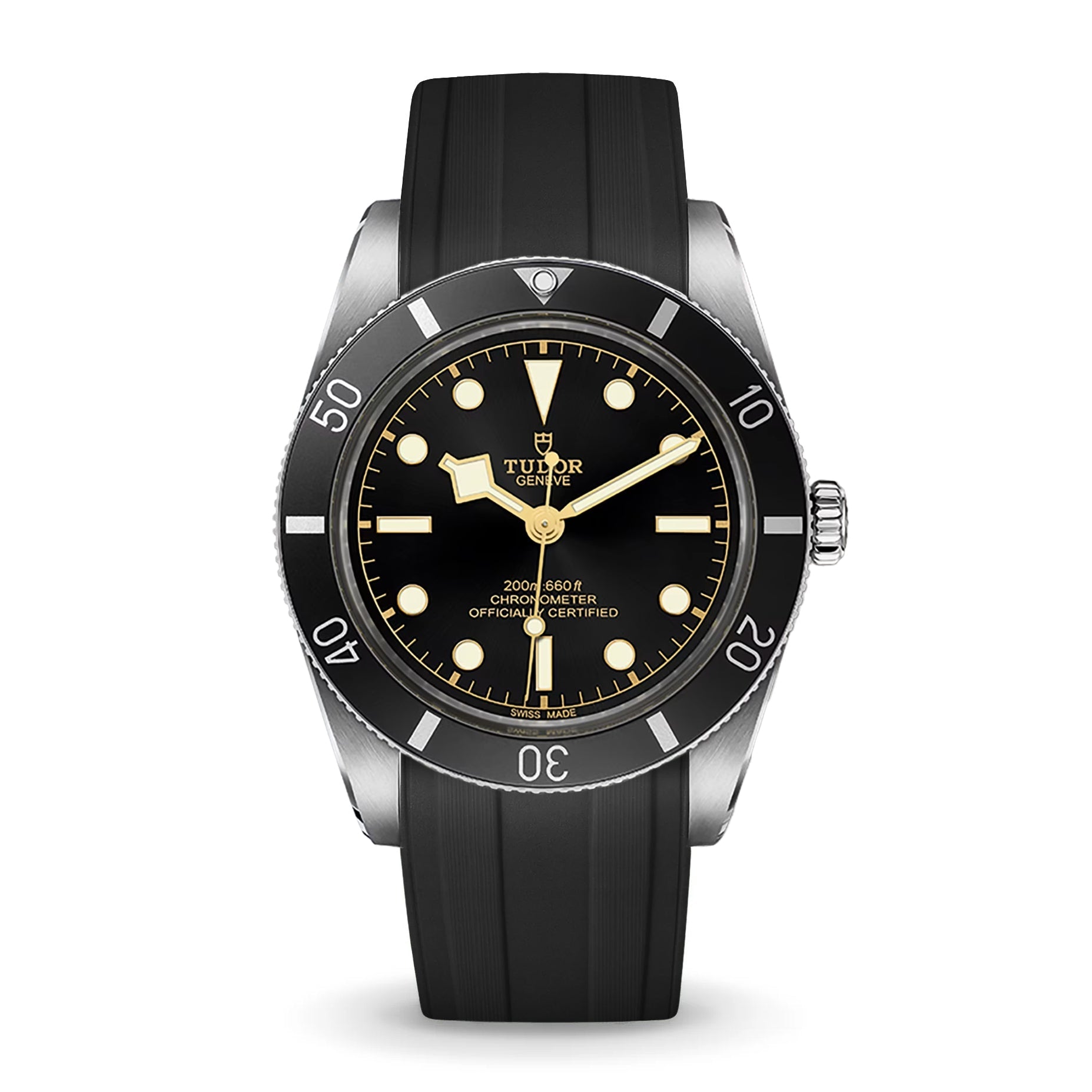 Deployant FKM Strap for Tudor Black Bay 54 - Jet Black – Anchor