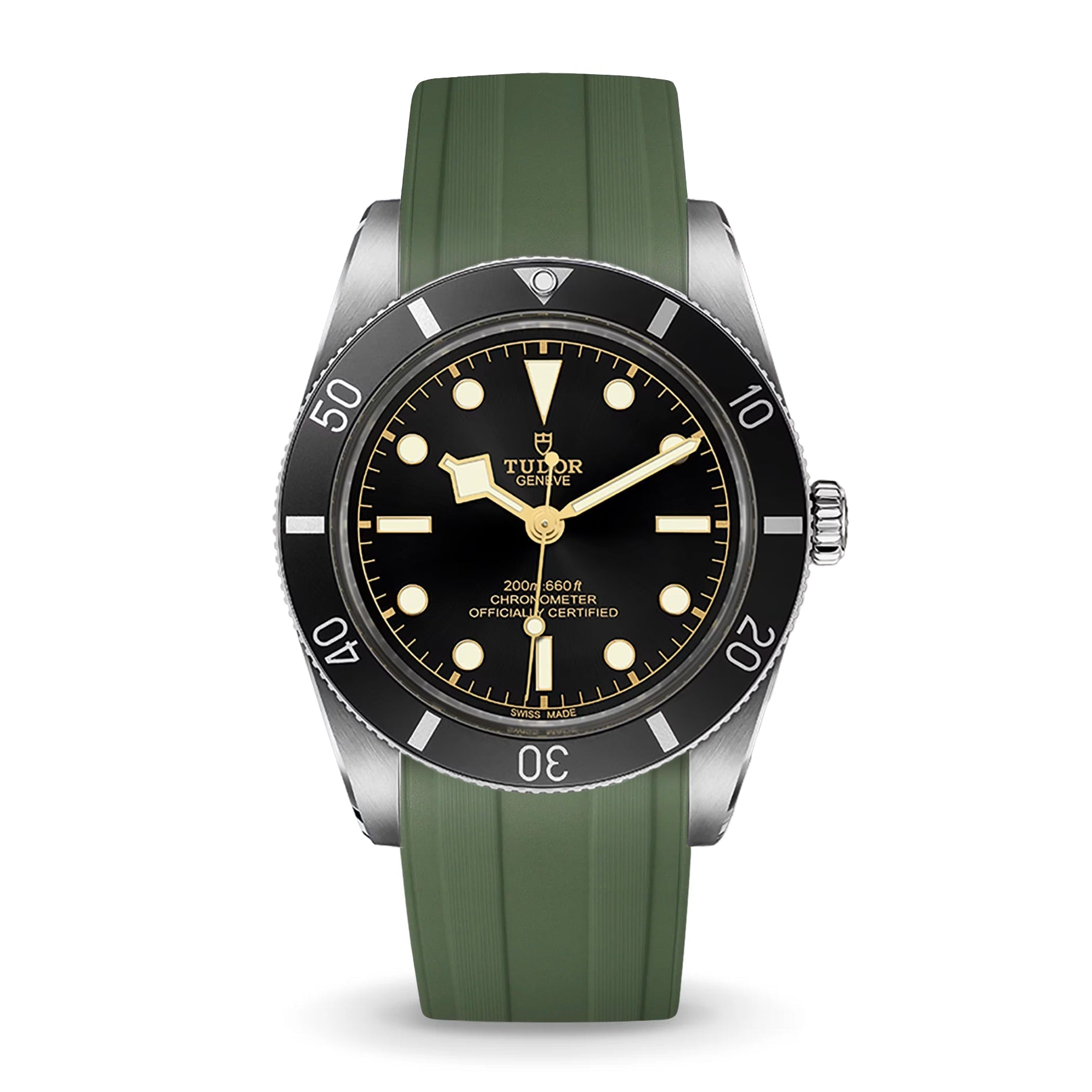 Deployant FKM Strap for Tudor Black Bay 54 - Sea Moss Green