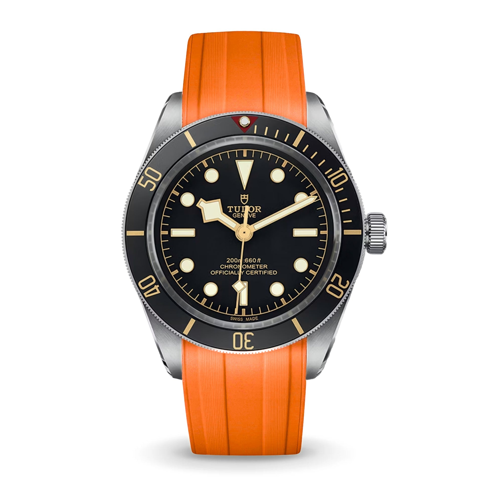 Deployant FKM Strap for Tudor Black Bay 58 - Buoy Orange – Anchor