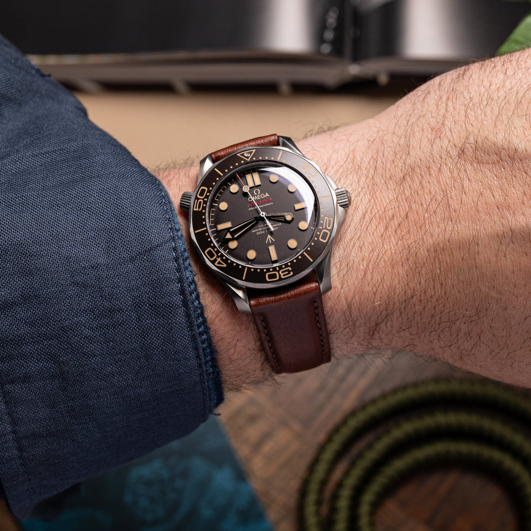 Deployant Italian Buttero Leather Strap - Chestnut - Anchor Strap Co.