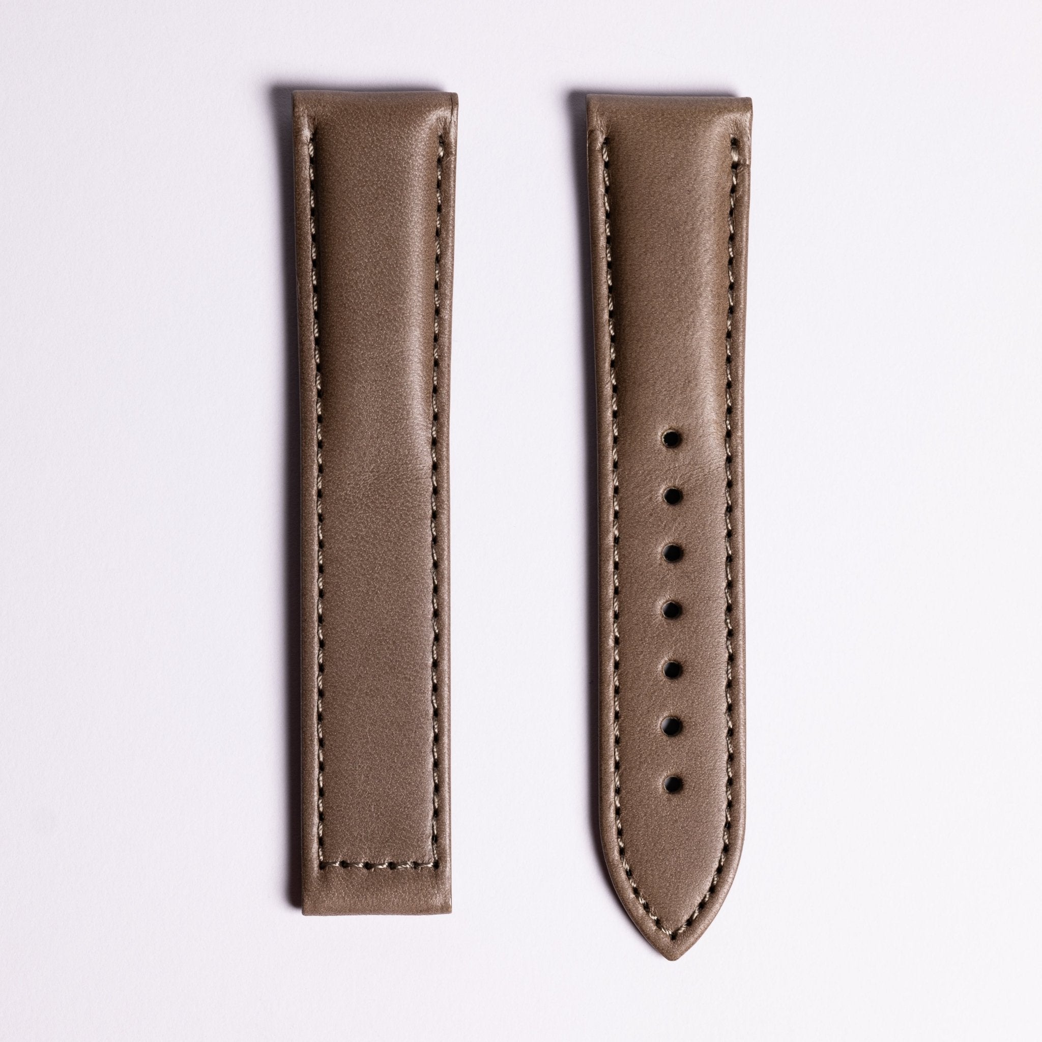 Deployant Italian Buttero Leather Strap - Storm Grey - Anchor Strap Co.