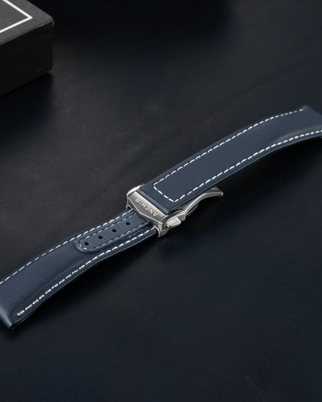 Navy Sailcloth with deployant clasp - Anchor Strap Co.