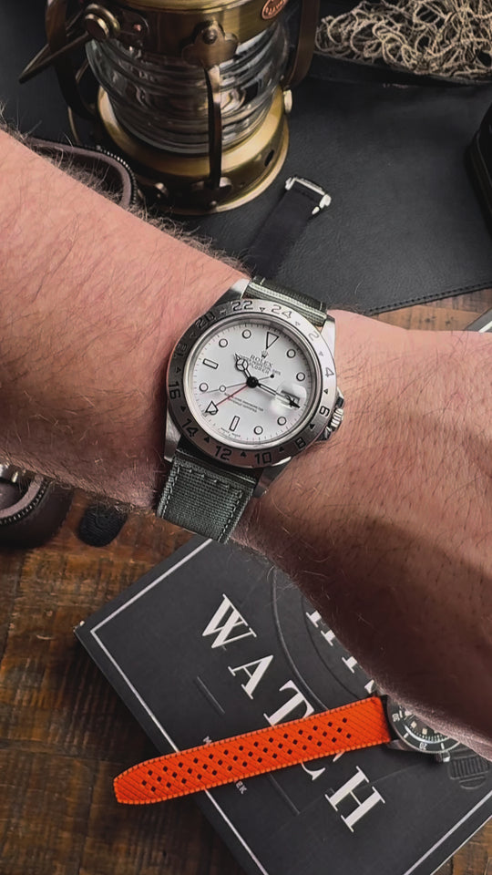 Grey 2-Piece Deployant Nylon Strap