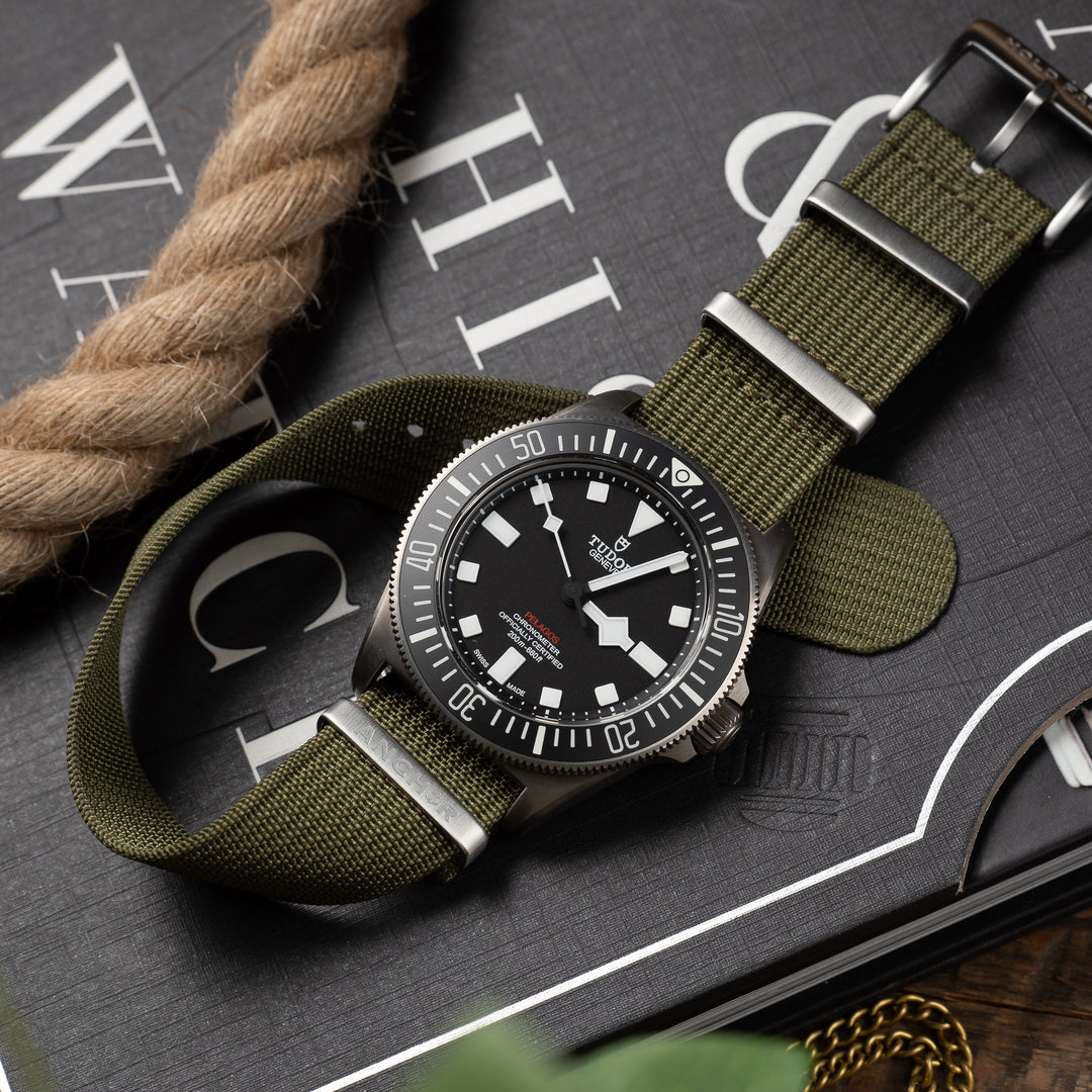 OD Green Ribbed Nylon Strap