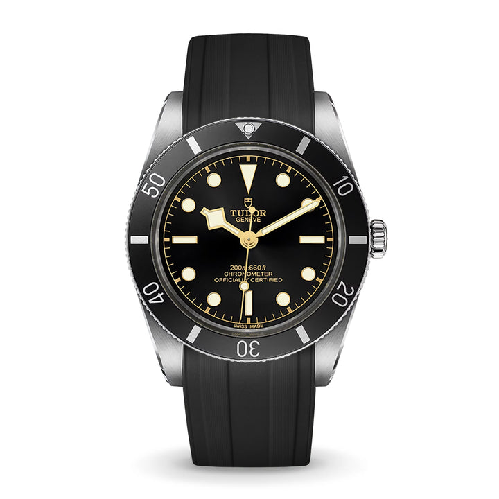 Deployant FKM Strap for Tudor Black Bay 54 - Jet Black