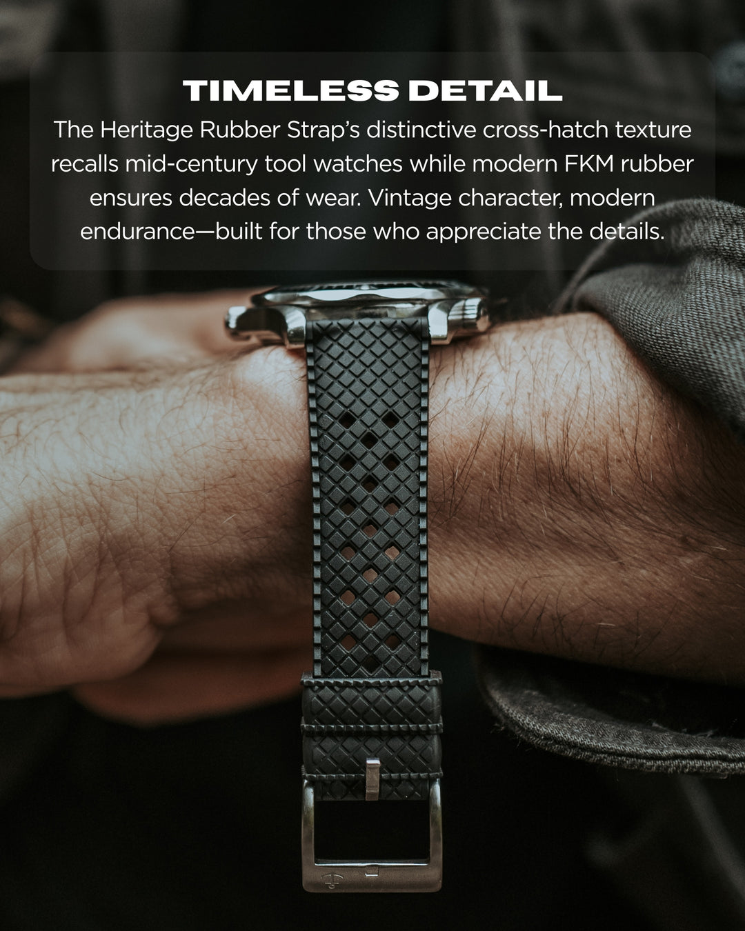 AnchorFlex Heritage Rubber Strap - Bathyscaphe Black