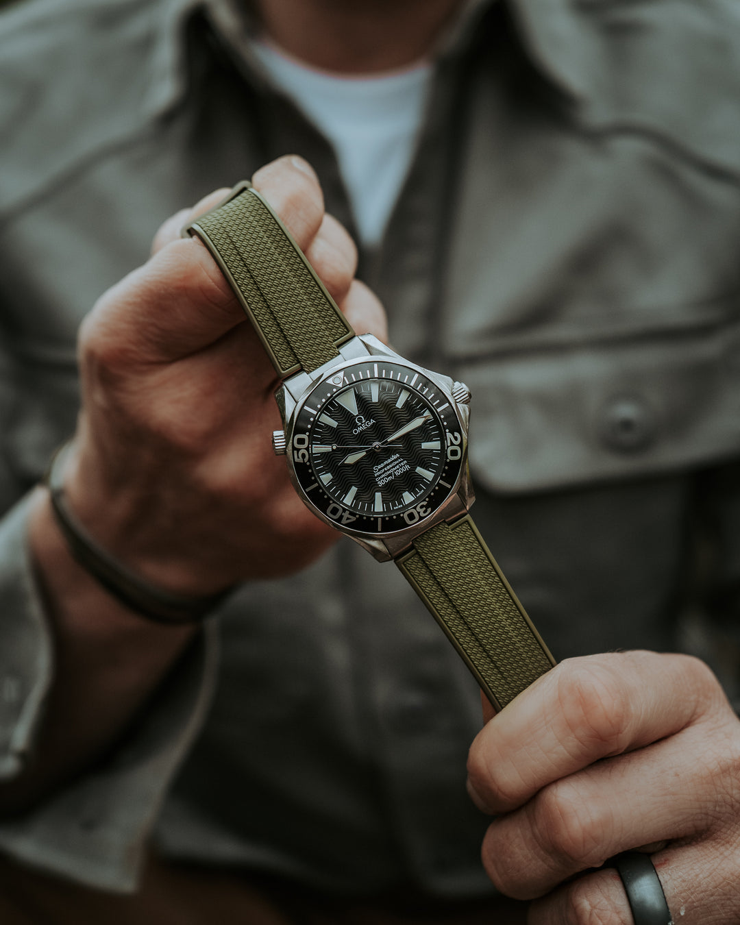 AnchorFlex™ End-Link for Omega Seamaster 41mm - Sea Moss Green