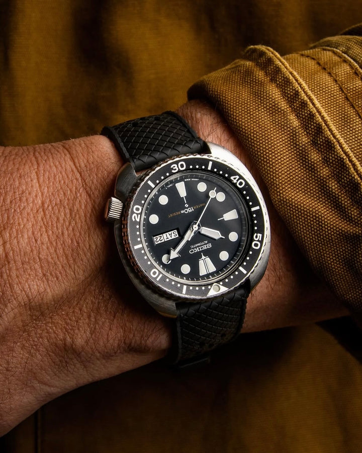 AnchorFlex Heritage Rubber Strap - Bathyscaphe Black