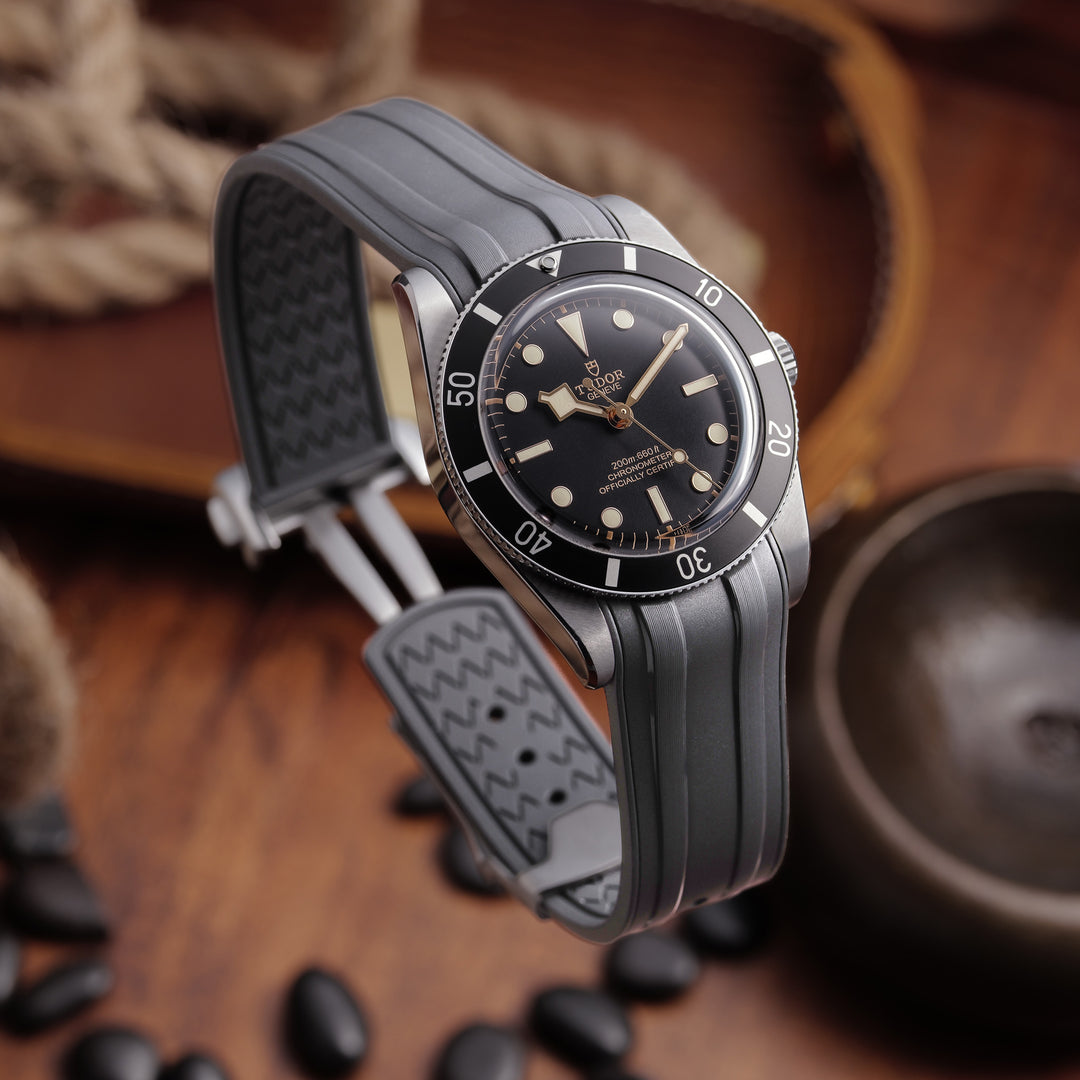 Deployant FKM Strap for Tudor Black Bay 54 - Storm Grey