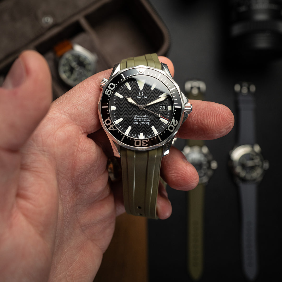 Deployant FKM for Omega Seamaster 41mm - Sea Moss Green