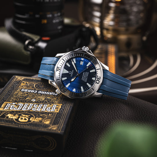 Deployant FKM for Omega Seamaster 41mm - Navy Blue (Pre-order)