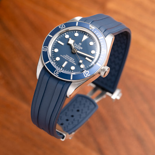 Deployant FKM Strap for Tudor Black Bay 58 - Navy Blue
