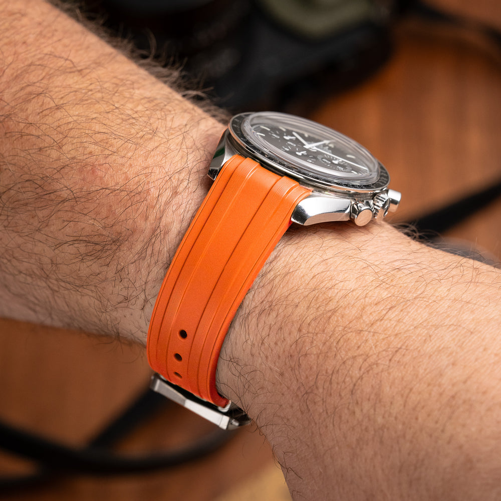 Deployant FKM Strap for Omega Speedmaster Professional - Buoy Orange