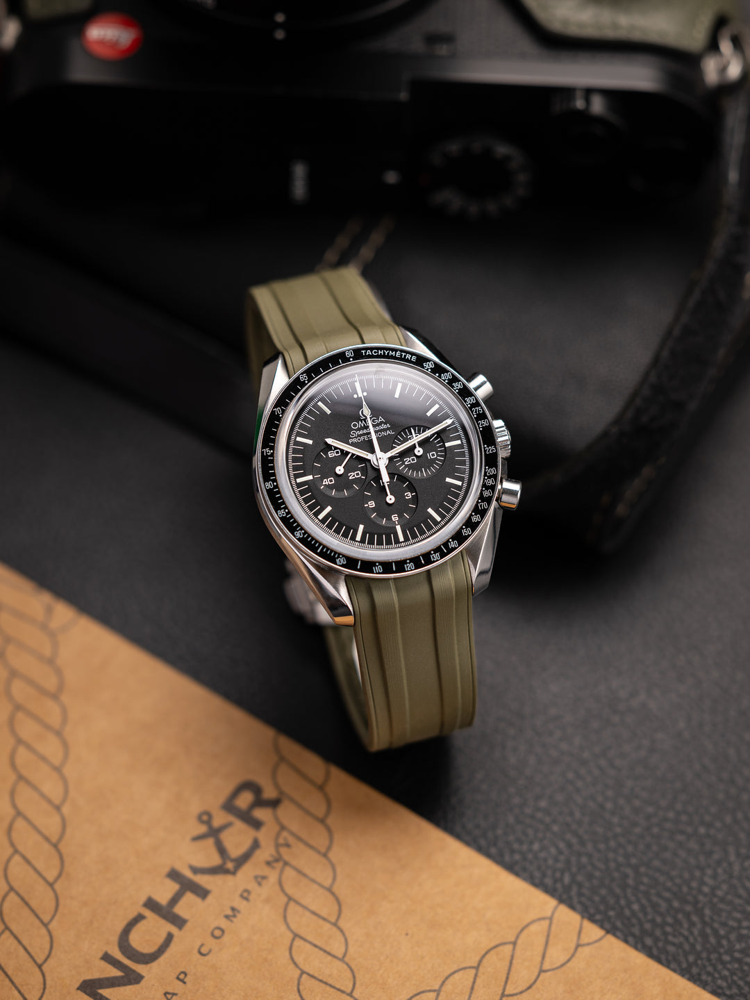 Deployant FKM Strap for Omega Speedmaster Professional - Sea Moss Green
