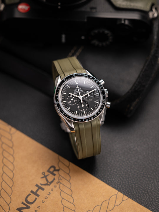 Deployant FKM Strap for Omega Speedmaster Professional - Sea Moss Green