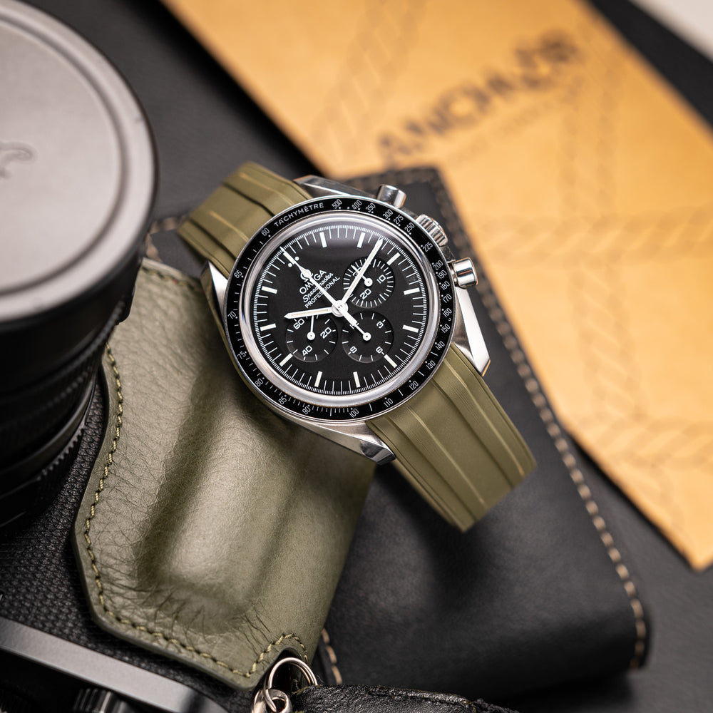 Deployant FKM Strap for Omega Speedmaster Professional - Sea Moss Green