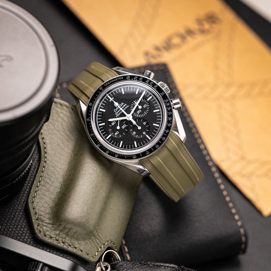 Deployant FKM Strap for Omega Speedmaster Professional - Sea Moss Green