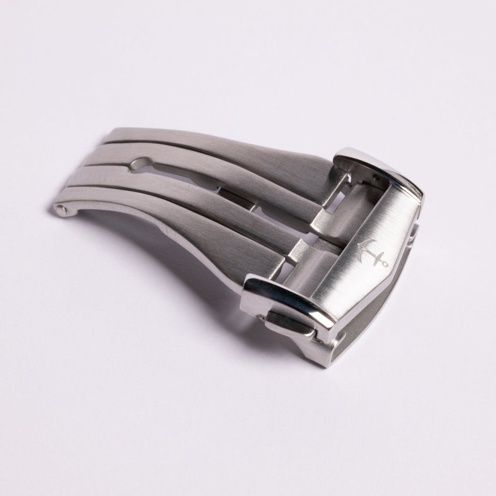 Anchor Deployant Clasp - Brushed Steel - Anchor Strap Co.