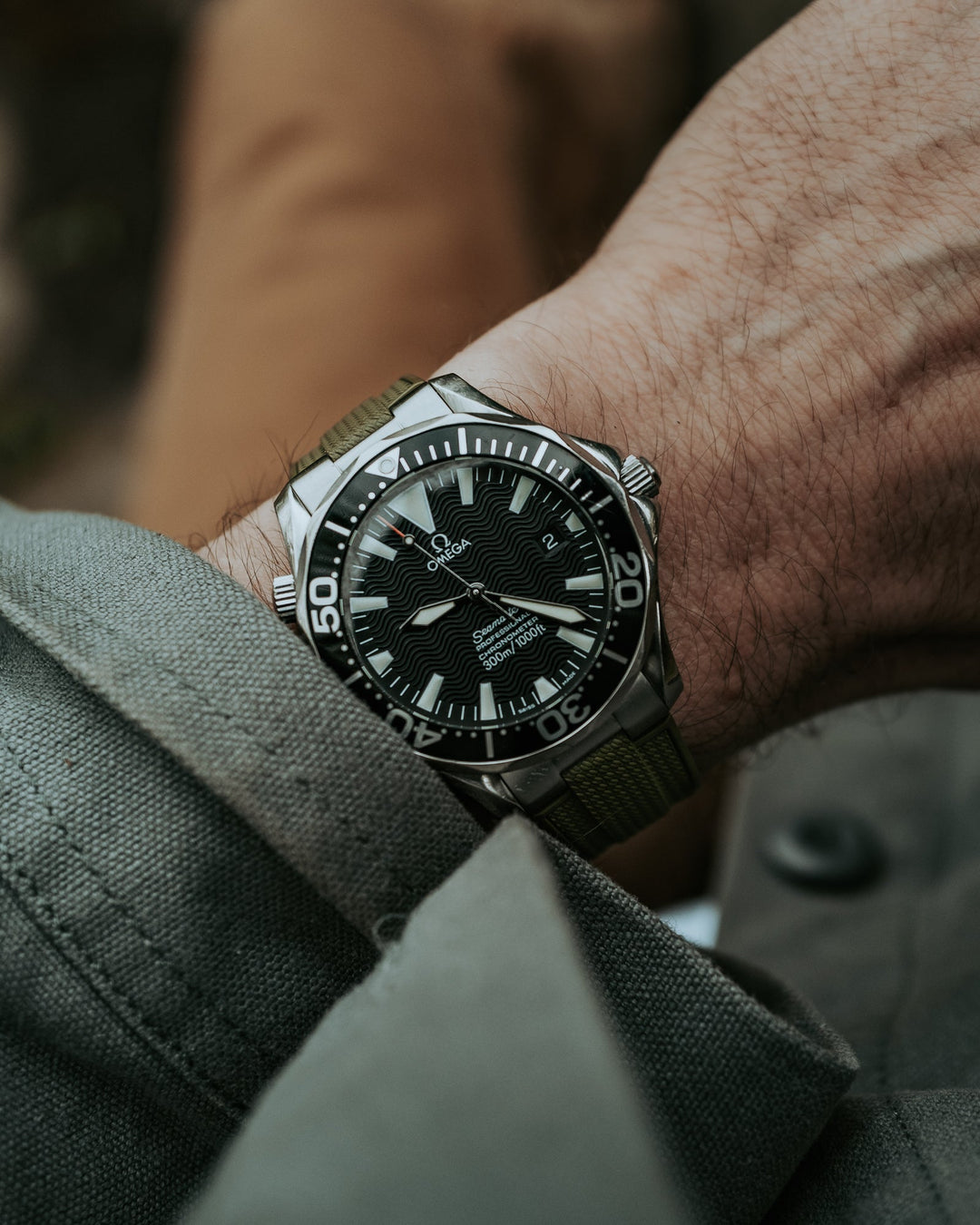 AnchorFlex™ End-Link for Omega Seamaster 41mm - Sea Moss Green - Anchor Strap Co.