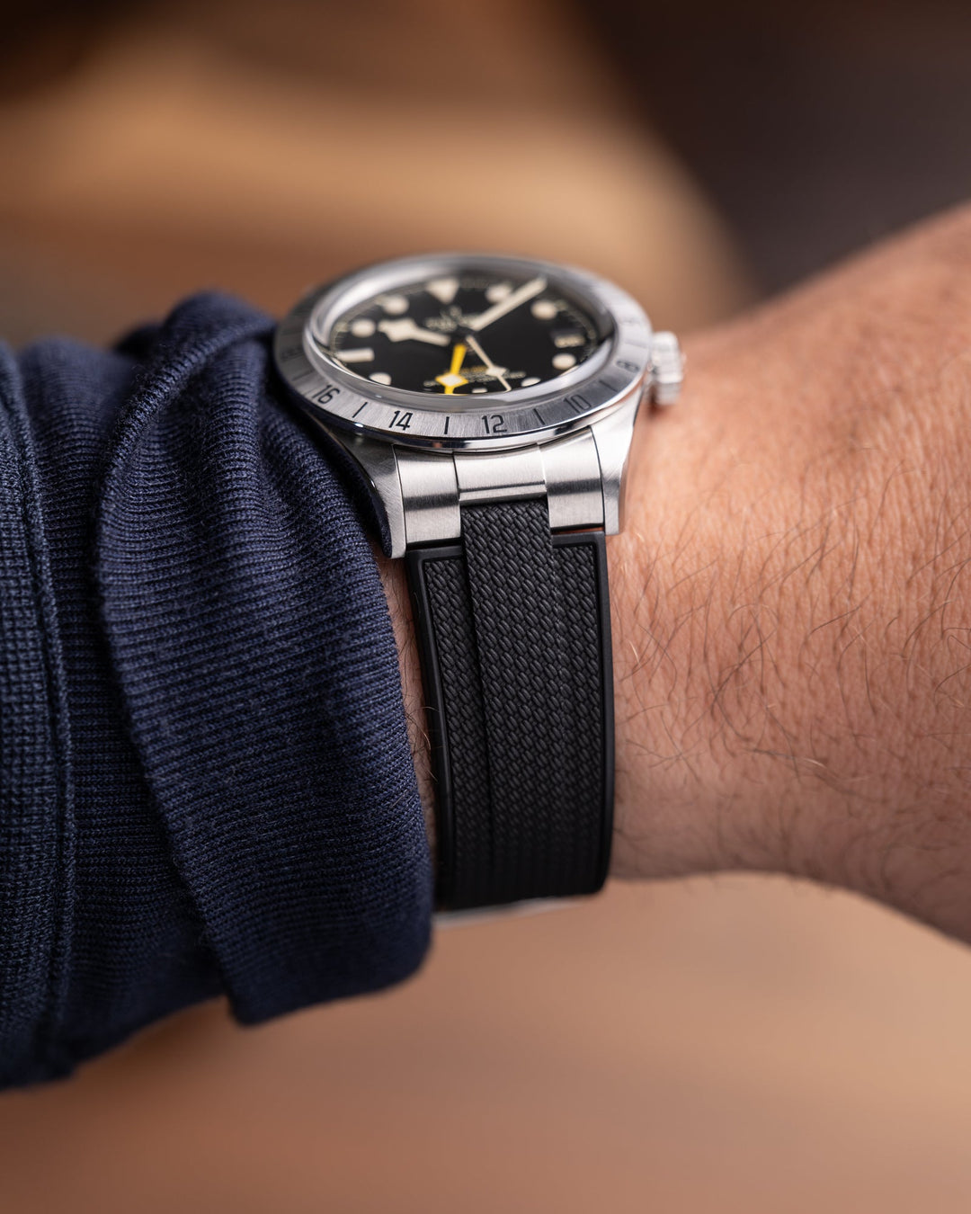 AnchorFlex™ End-Link for Tudor Black Bay PRO - Bathyscaphe Black - Anchor Strap Co.