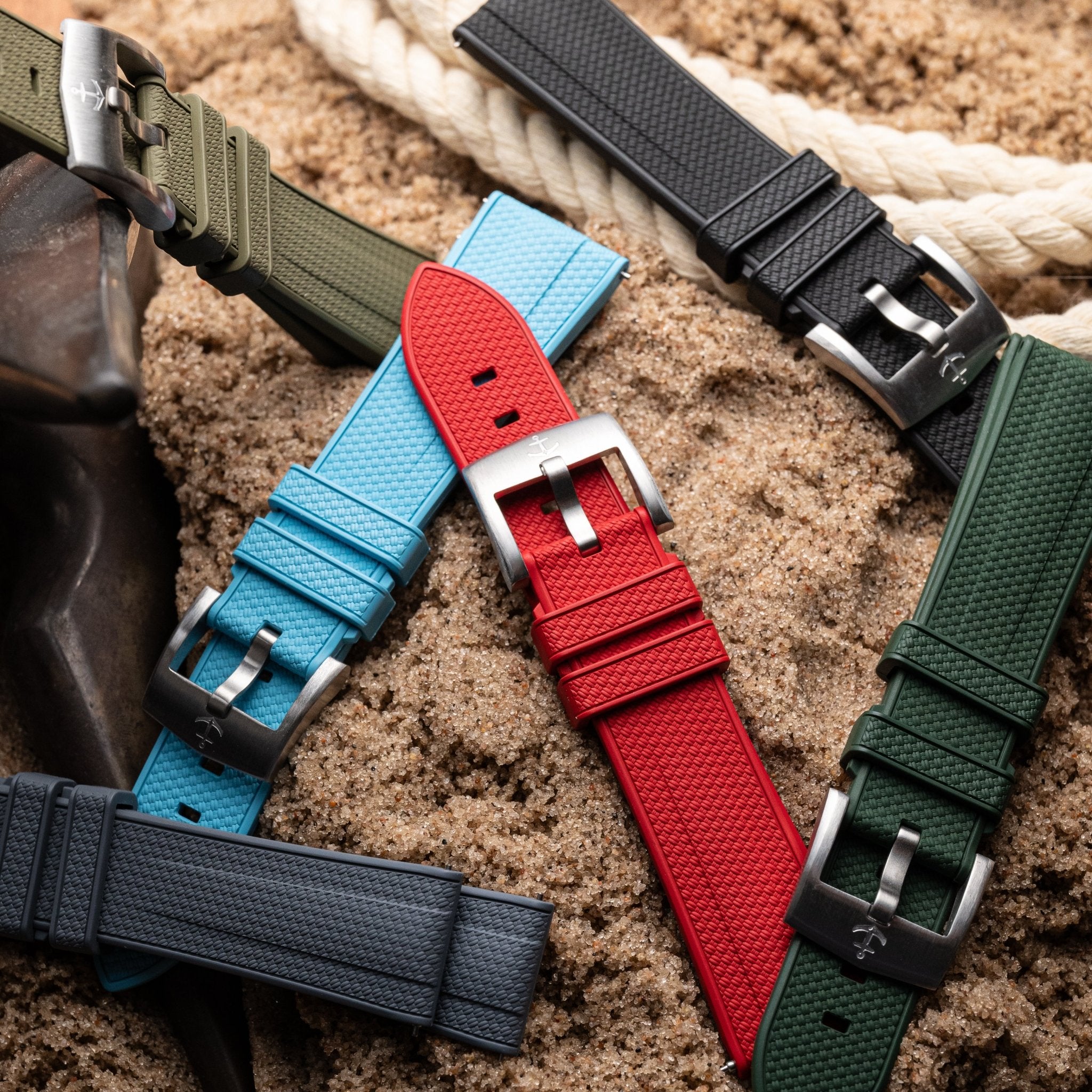 AnchorFlex Flagship FKM Rubber Watch Strap - Signal Red – Anchor