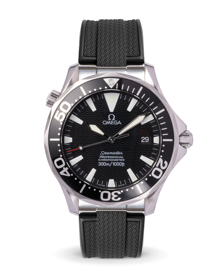 AnchorFlex™ Flagship EL for Omega Seamaster 41mm - Bathyscaphe Black - Anchor Strap Co.
