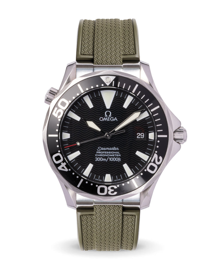 AnchorFlex™ Flagship EL for Omega Seamaster 41mm - Sea Moss Green - Anchor Strap Co.