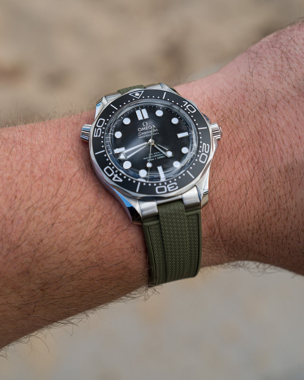 AnchorFlex™ Flagship EL for Omega Seamaster 42mm - Sea Moss Green - Anchor Strap Co.