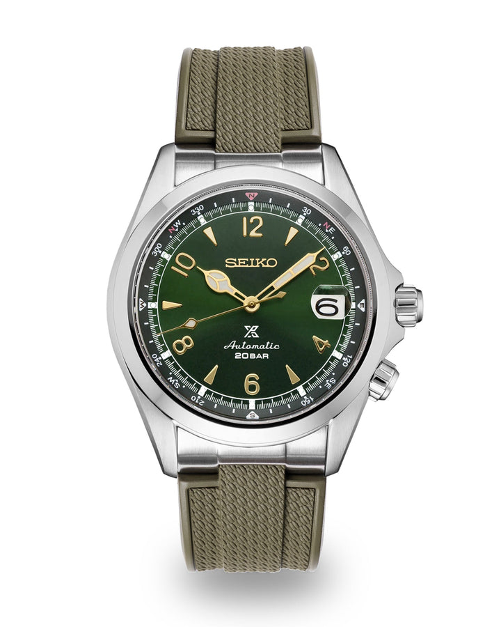 AnchorFlex™ Flagship EL for Seiko Alpinist - Sea Moss Green - Anchor Strap Co.