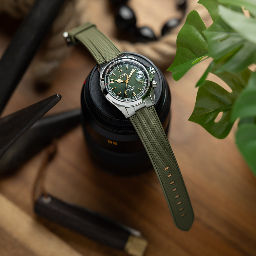 AnchorFlex™ Flagship EL for Seiko Alpinist - Sea Moss Green - Anchor Strap Co.