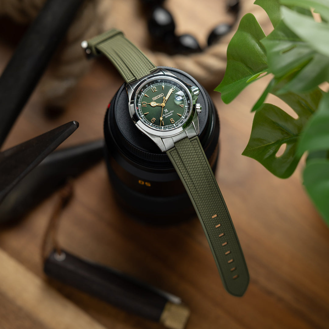 AnchorFlex™ Flagship EL for Seiko Alpinist - Sea Moss Green - Anchor Strap Co.