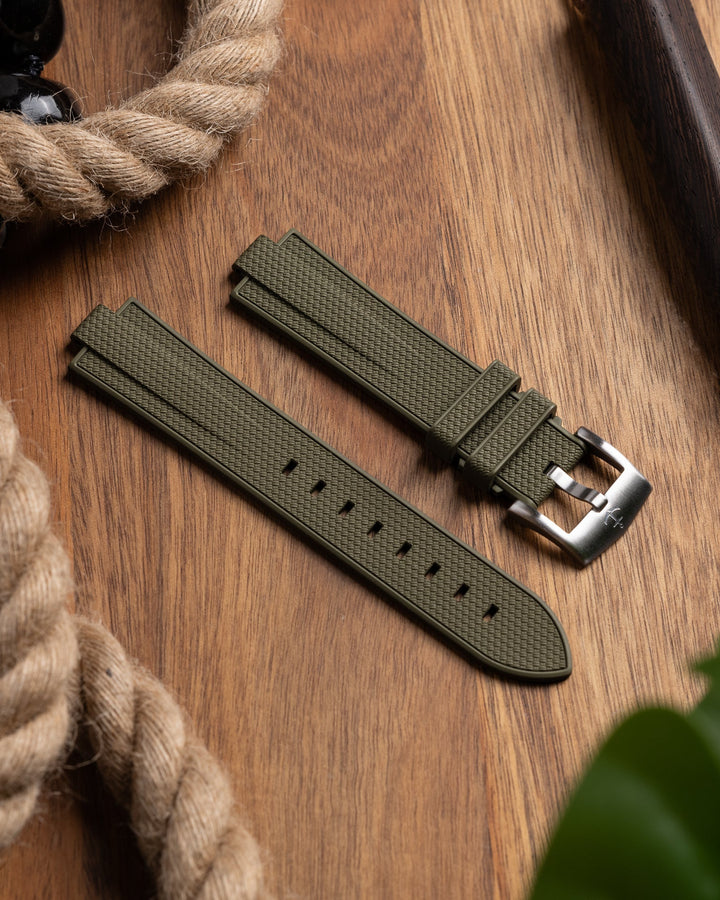 AnchorFlex™ Flagship EL for Seiko SRPE (20mm) - Sea Moss Green - Anchor Strap Co.