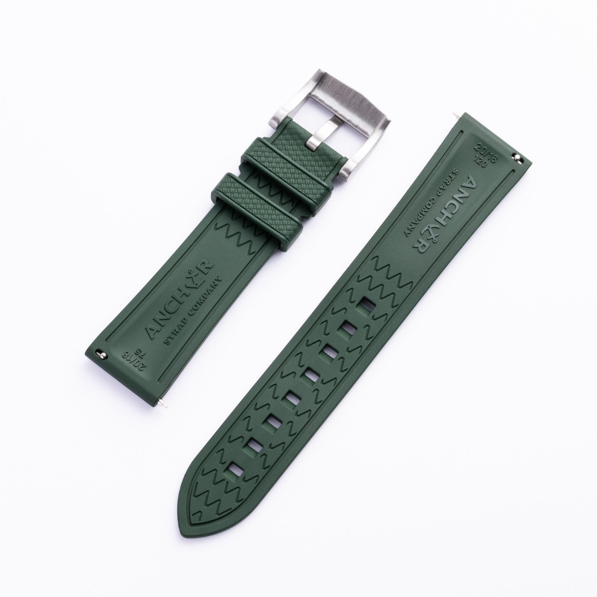 AnchorFlex Flagship FKM Rubber Watch Strap - Seaweed Green AnchorFlex Flagship FKM Rubber Watch Strap - Seaweed Green