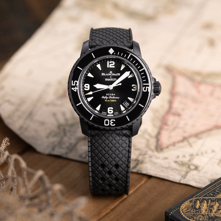 AnchorFlex Heritage Rubber Strap - Bathyscaphe Black - Anchor Strap Co.