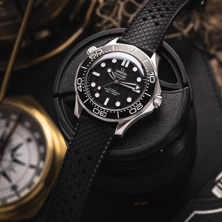 AnchorFlex Heritage Rubber Strap - Black - Anchor Strap Co.