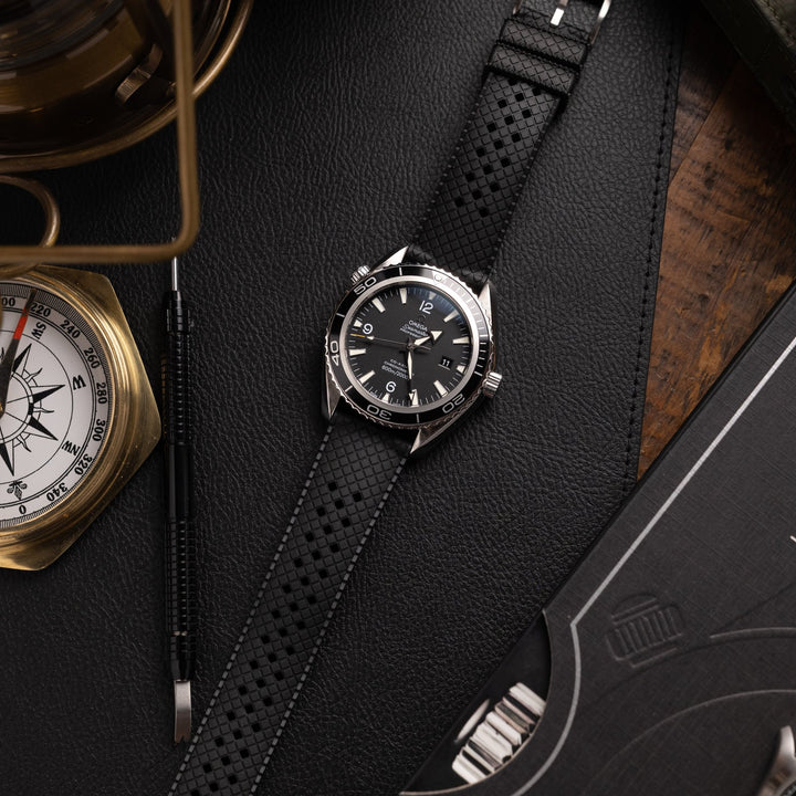 AnchorFlex Heritage Rubber Strap - Black - Anchor Strap Co.