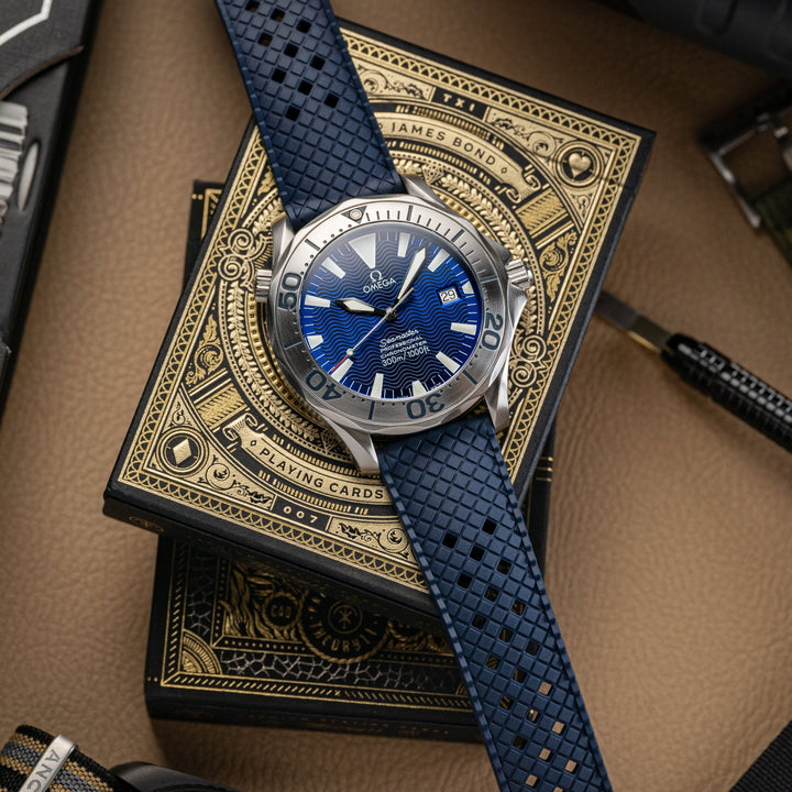 AnchorFlex Heritage Rubber Strap - Navy - Anchor Strap Co.