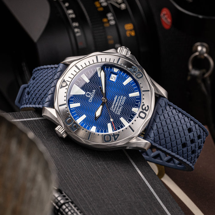 AnchorFlex Heritage Rubber Strap - Navy - Anchor Strap Co.