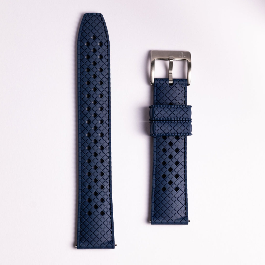 AnchorFlex Heritage Rubber Strap - Navy Blue - Anchor Strap Co.