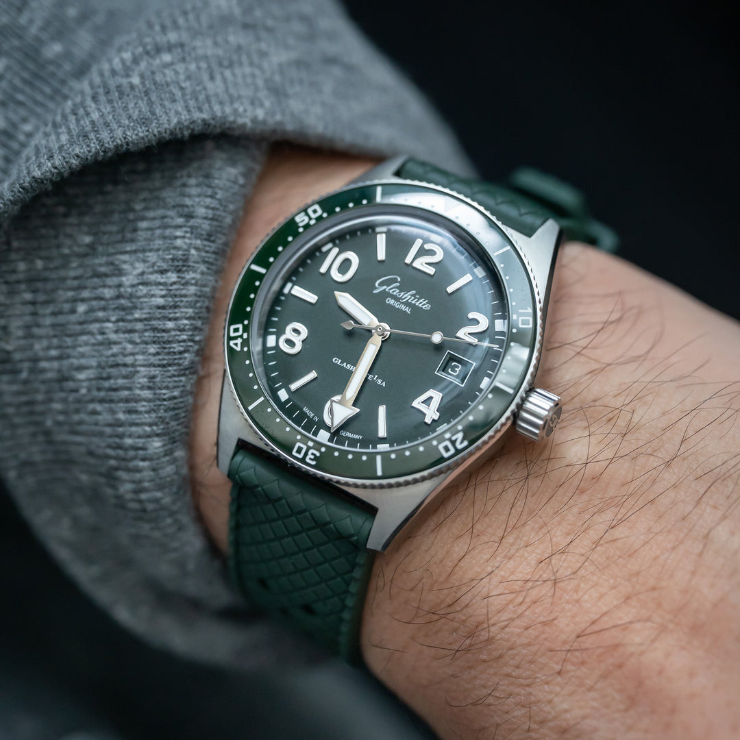 AnchorFlex Heritage Rubber Strap - Seaweed Green - Anchor Strap Co.