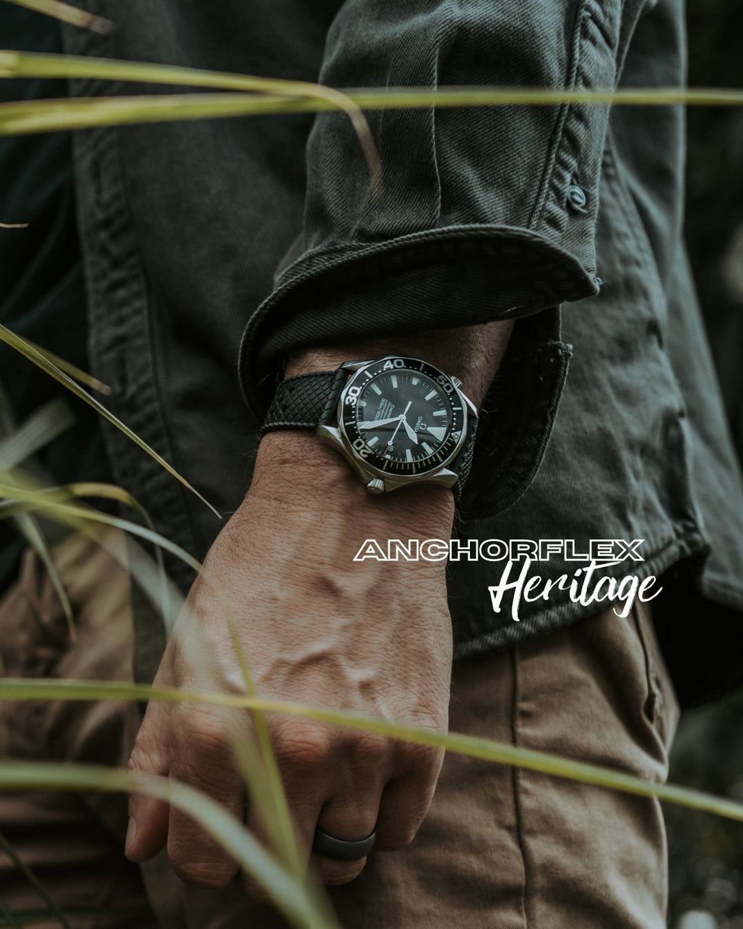 AnchorFlex Heritage Rubber Strap - Storm Grey - Anchor Strap Co.