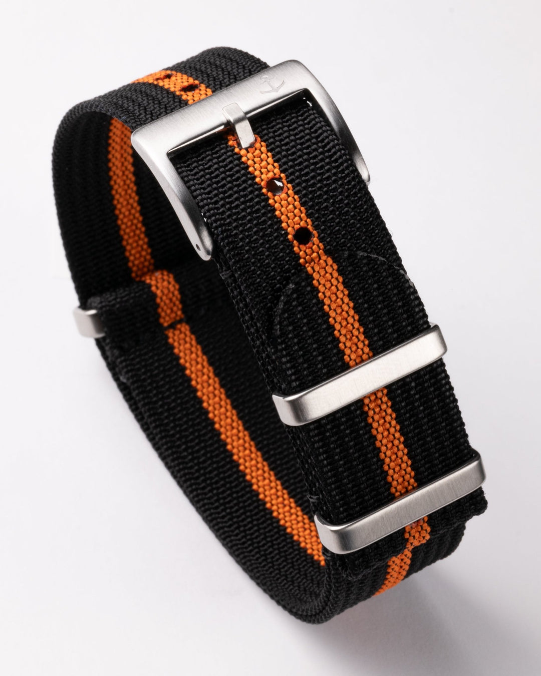 Black & Orange Ribbed Nylon Strap - Anchor Strap Co.