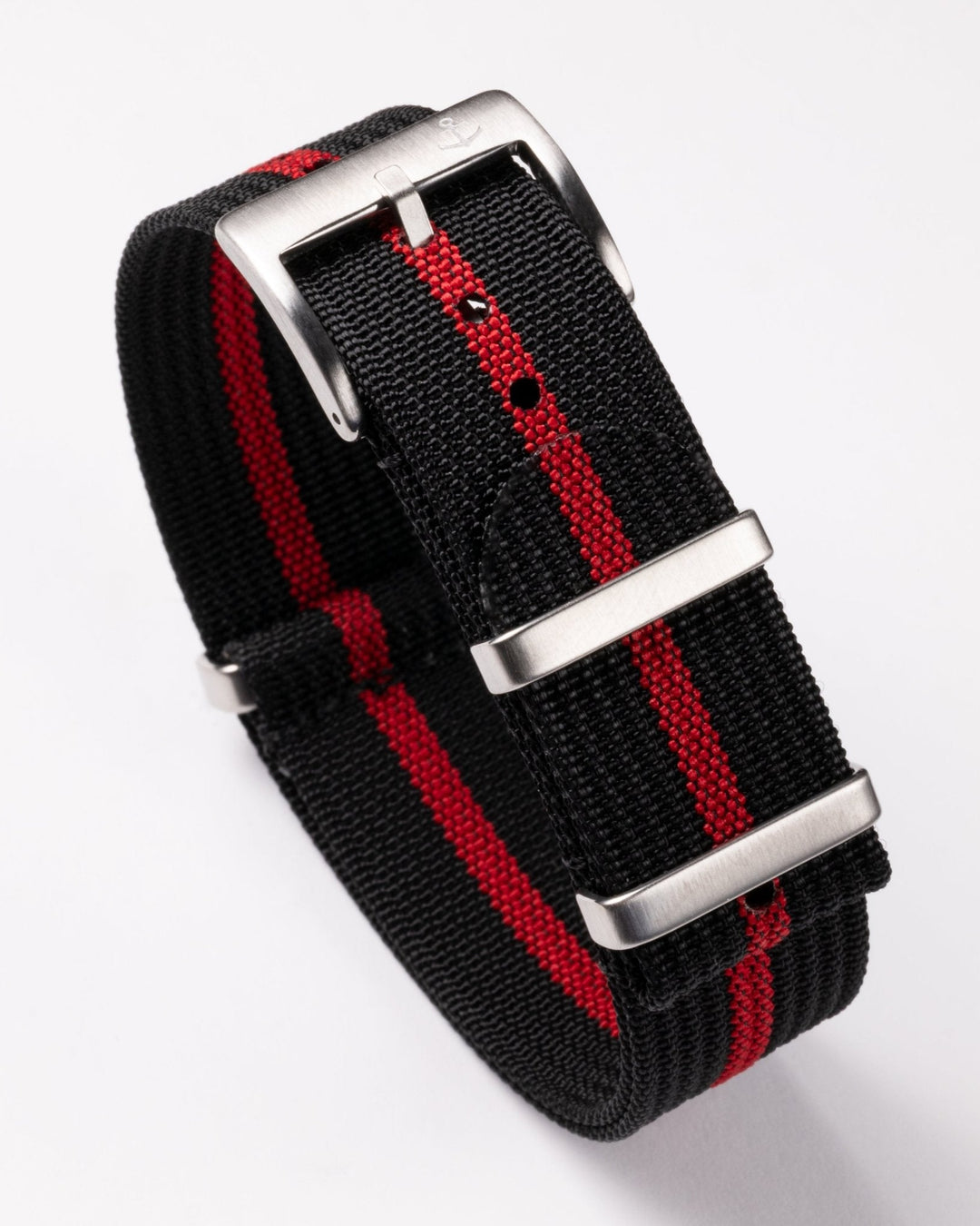 Black & Red Ribbed Nylon Strap - Anchor Strap Co.