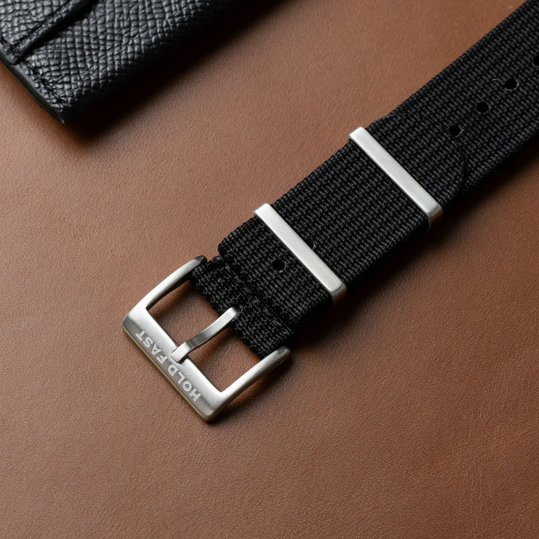 Black Ribbed Nylon Strap - Anchor Strap Co.