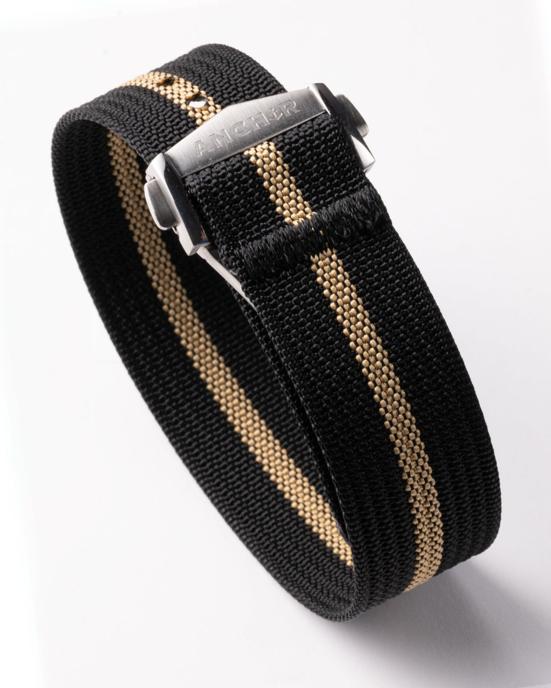 Black & Tan Deployant Nylon Strap - Anchor Strap Co.