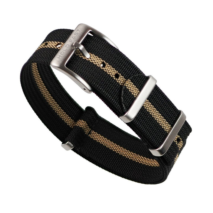 Black &amp; Tan Ribbed Nylon Strap - Anchor Strap Co.