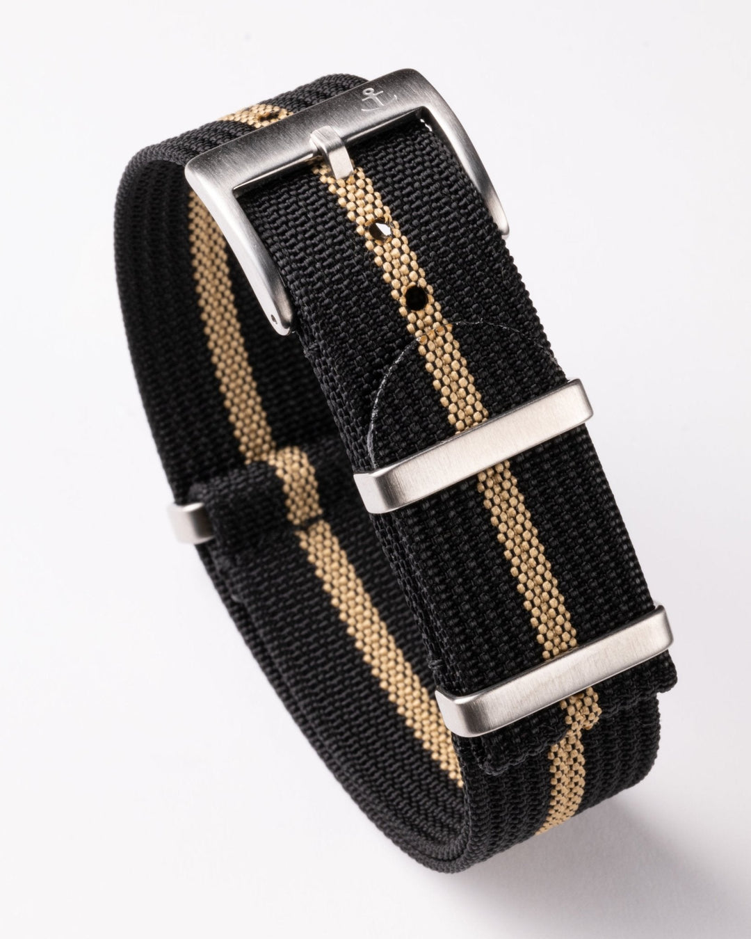 Black & Tan Ribbed Nylon Strap - Anchor Strap Co.